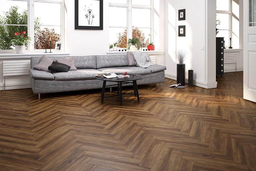 Life Mocha Oak Herringbone Luxury Rigid Core Click Vinyl Flooring