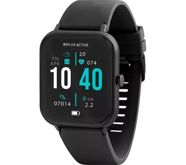 REFLEX ACTIVE Series 23 Smart Watch - Black, Silicone Strap